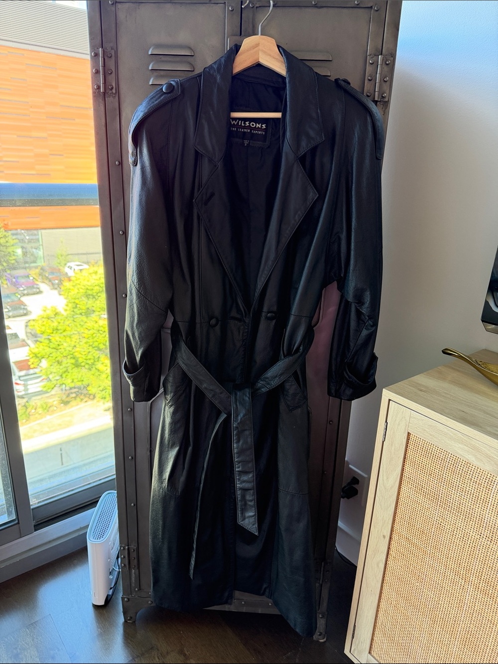 Wilson’s Black Leather Coat